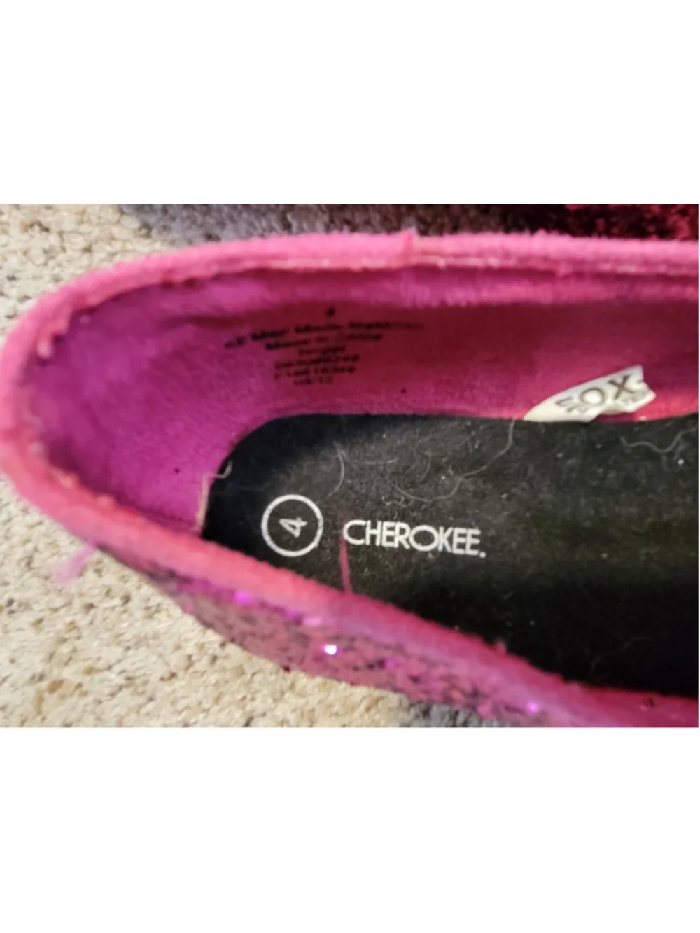 Silver Pink Sparkly Girls Flats Size 4 Stylish Comfort